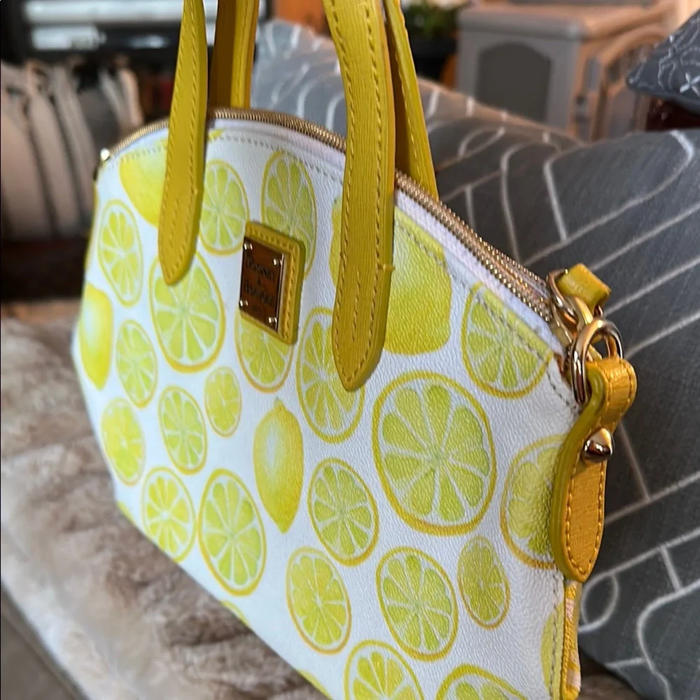 Dooney & Bourke Yellow and White Citrus Satchel - Picture 2 of 5